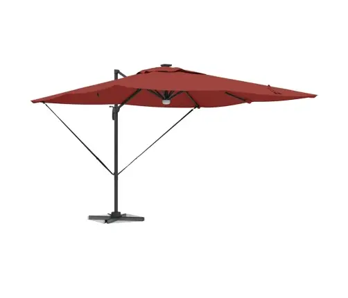 Tipa Roma Saules Aizsargs Ar Led, Terakota, Izmērs 286 X 285 X 270 Cm, Alumīnijs Vidaxl