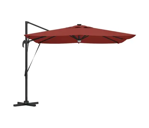 Tipa Roma Saules Aizsargs Ar Led, Terakota, Izmērs 286 X 285 X 270 Cm, Alumīnijs Vidaxl