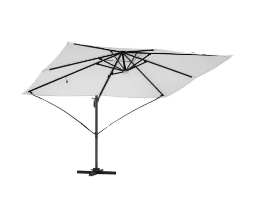 Cantilever Roma Saules Šķērsli Ar Led Gaismām, Smilšu Krāsa, 352X251X265 Cm, Alumīnijs Vidaxl