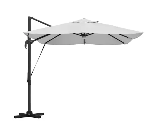 Cantilever Roma Saules Šķērsli Ar Led Gaismām, Smilšu Krāsa, 352X251X265 Cm, Alumīnijs Vidaxl