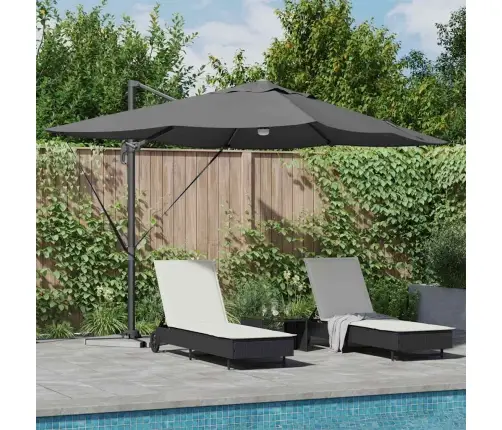 Cantilever Roma Saules Sargs Ar Led Gaismām, Antracīta Krāsā, 352X251X265 Cm, No Alumīnija. Vidaxl