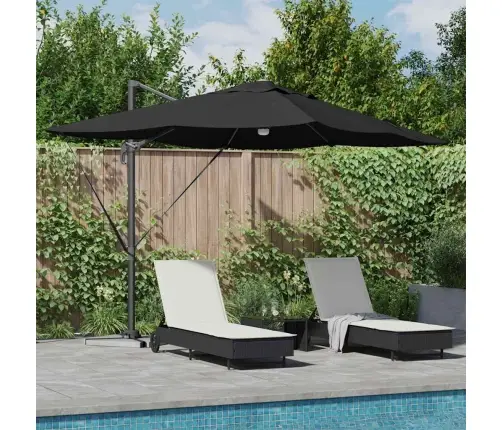 Cantilever Roma Saules Sargs Ar Led, Melns, 352X251X265 Cm, Alumīnijs. Vidaxl