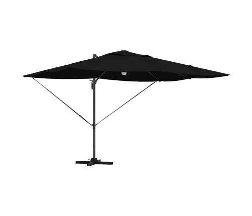 Cantilever Roma Saules Sargs Ar Led, Melns, 352X251X265 Cm, Alumīnijs. Vidaxl