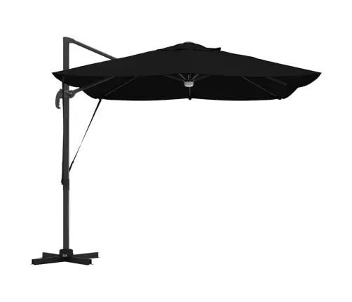 Cantilever Roma Saules Sargs Ar Led, Melns, 352X251X265 Cm, Alumīnijs. Vidaxl