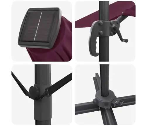 Kantilevers Lietussargs - Bordo Sarkans Bordo Sarkans Vidaxl