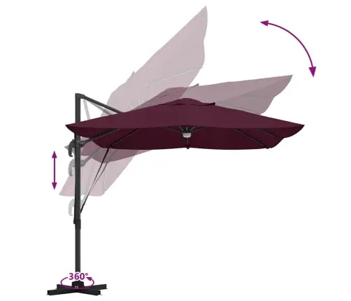 Kantilevers Lietussargs - Bordo Sarkans Bordo Sarkans Vidaxl