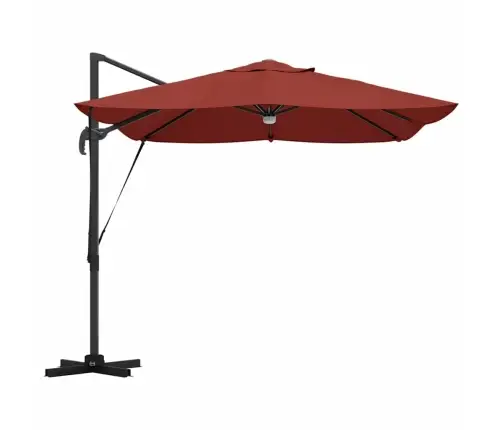 Kantevētāja Roma Saules Sargs Ar Led Gaismām, Terrakota, 352X251X265 Cm, Alumīnijs Vidaxl Kantevētāja Roma Saules Sargs Ar Led Gaismām, Terrakota, 352X251X265 Cm, Alumīnijs Vidaxl