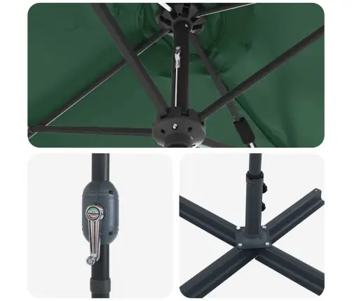 Dārza Parasols Zaļa 380 X 196 X 235 Cm Pulverkrāsots Tērauds Vidaxl Dārza Parasols Zaļa 380 X 196 X 235 Cm Pulverkrāsots Tērauds Vidaxl