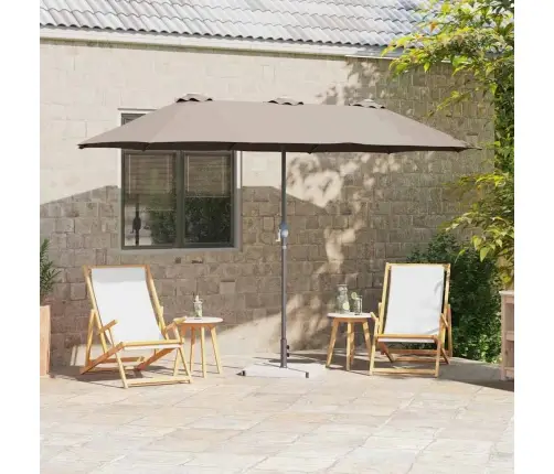 Dārza Parasols Pelēkbrūna 380 X 196 X 235 Cm Vidaxl