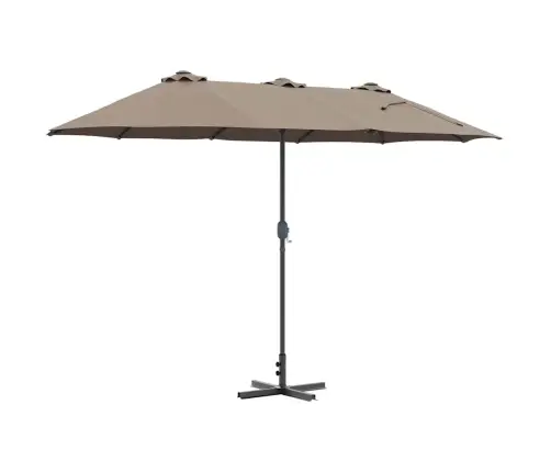 Dārza Parasols Pelēkbrūna 380 X 196 X 235 Cm Vidaxl