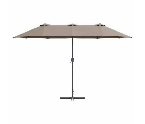 Dārza Parasols Pelēkbrūna 380 X 196 X 235 Cm Vidaxl