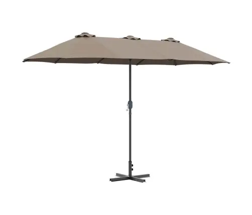Dārza Parasols Pelēkbrūna 380 X 196 X 235 Cm Vidaxl