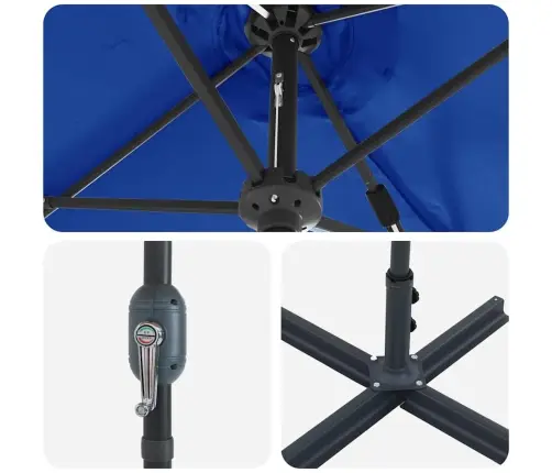 Dārza Parasols Zila 380 X 196 X 235 Cm Pulverkrāsots Tērauds Vidaxl Dārza Parasols Zila 380 X 196 X 235 Cm Pulverkrāsots Tērauds Vidaxl