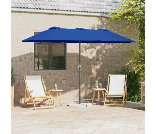Dārza Parasols Zila 380 X 196 X 235 Cm Pulverkrāsots Tērauds Vidaxl Dārza Parasols Zila 380 X 196 X 235 Cm Pulverkrāsots Tērauds Vidaxl