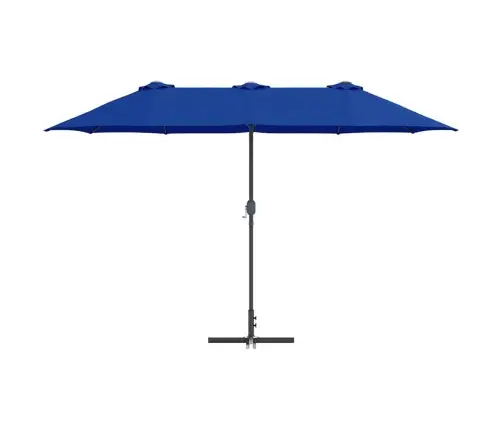Dārza Parasols Zila 380 X 196 X 235 Cm Pulverkrāsots Tērauds Vidaxl Dārza Parasols Zila 380 X 196 X 235 Cm Pulverkrāsots Tērauds Vidaxl