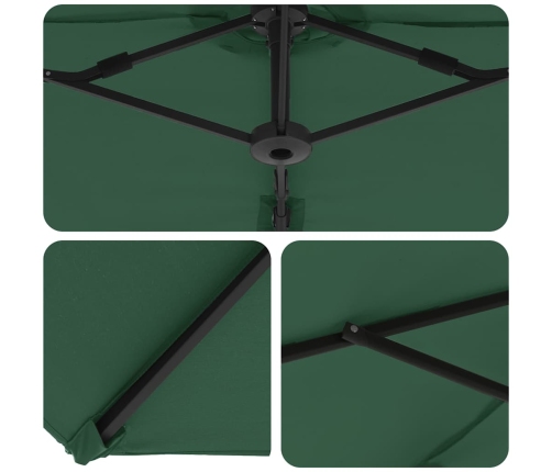 Dārza Cantilever Parasols Ar Slēdzeni Zaļa 372 X 198 X 253 Cm Vidaxl