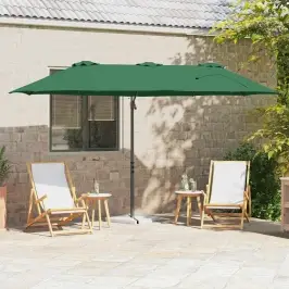Dārza Cantilever Parasols Zaļa 372 X 198 X 243 Cm Vidaxl