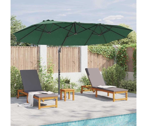 Dārza Cantilever Parasols Ar Slēdzeni Zaļa 372 X 198 X 253 Cm Vidaxl