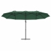 Dārza Cantilever Parasols Ar Slēdzeni Zaļa 372 X 198 X 253 Cm Vidaxl