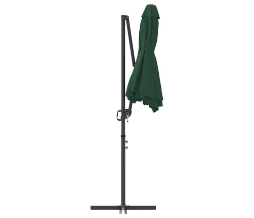 Dārza Cantilever Parasols Ar Slēdzeni Zaļa 372 X 198 X 253 Cm Vidaxl