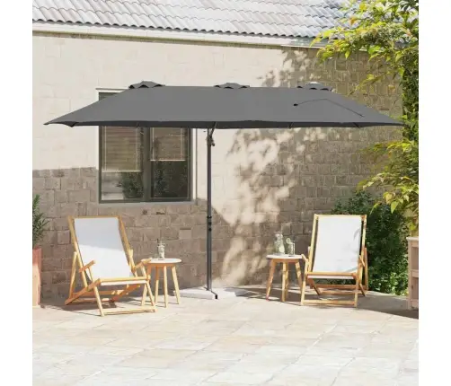 Dārza Cantilever Parasols Antracīts 372 X 198 X 253 Cm Vidaxl
