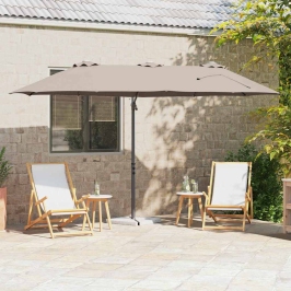 Dārza Cantilever Parasols Pelēkbrūna 372 X 198 X 243 Cm Vidaxl