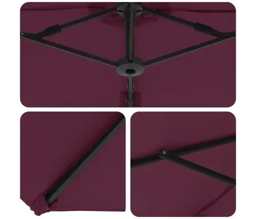 Dārza Cantilever Parasols Ar Slēdzeni Vīnsarkana Lieli Vidaxl