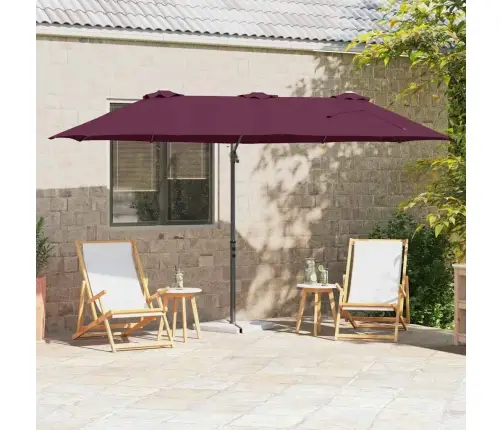 Dārza Cantilever Parasols Ar Slēdzeni Vīnsarkana Lieli Vidaxl