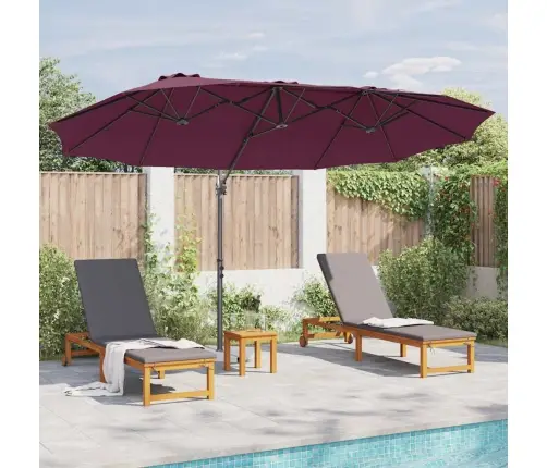 Dārza Cantilever Parasols Ar Slēdzeni Vīnsarkana Lieli Vidaxl