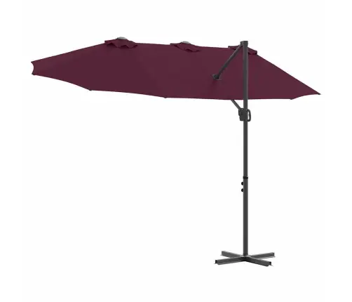 Dārza Cantilever Parasols Ar Slēdzeni Vīnsarkana Lieli Vidaxl