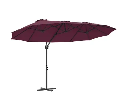 Dārza Cantilever Parasols Ar Slēdzeni Vīnsarkana Lieli Vidaxl