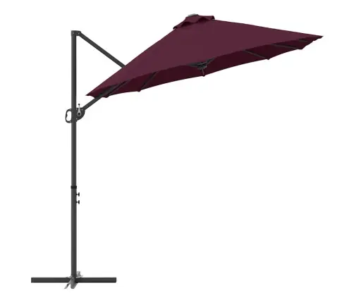 Dārza Cantilever Parasols Ar Slēdzeni Vīnsarkana Lieli Vidaxl