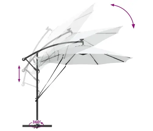 Cantilever Banānu Lietussargs Smilšu 294 X 294 X 248 Cm Vidaxl