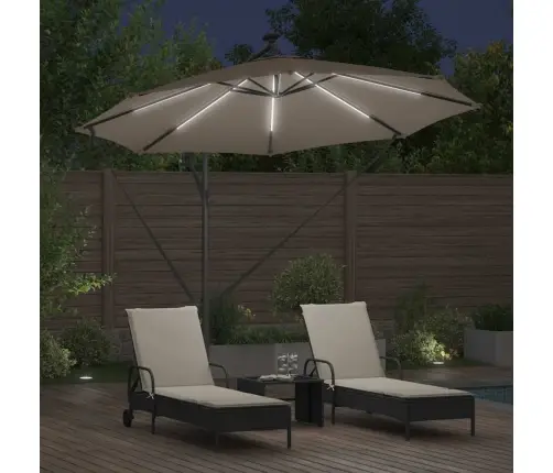 Cantilever Banānu Lietussargs Pelēkbrūna 294 X 294 X 248 Cm Vidaxl