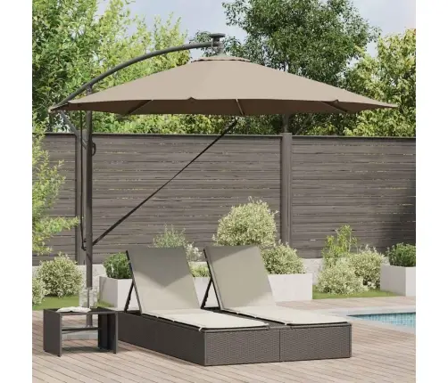 Cantilever Banānu Lietussargs Pelēkbrūna 294 X 294 X 248 Cm Vidaxl