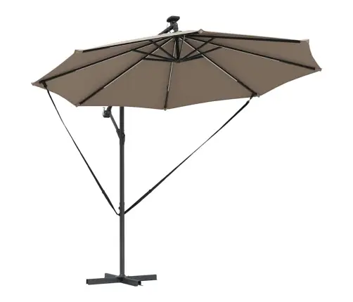 Cantilever Banānu Lietussargs Pelēkbrūna 294 X 294 X 248 Cm Vidaxl