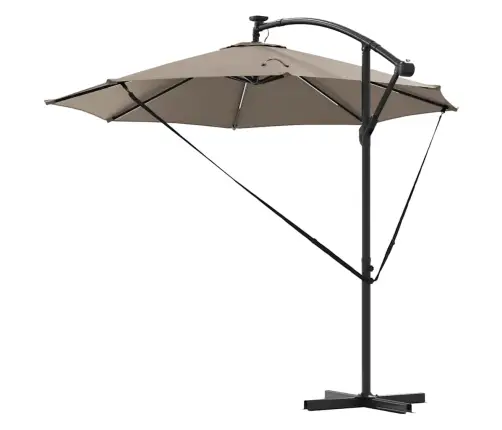 Cantilever Banānu Lietussargs Pelēkbrūna 294 X 294 X 248 Cm Vidaxl