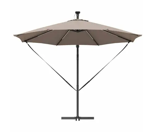 Cantilever Banānu Lietussargs Pelēkbrūna 294 X 294 X 248 Cm Vidaxl