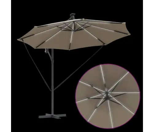 Cantilever Banānu Lietussargs Pelēkbrūna 294 X 294 X 248 Cm Vidaxl