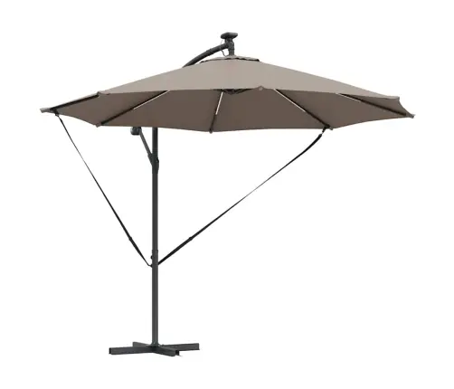 Cantilever Banānu Lietussargs Pelēkbrūna 294 X 294 X 248 Cm Vidaxl