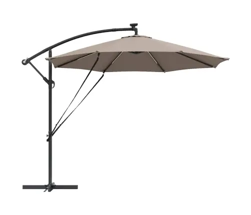 Cantilever Banānu Lietussargs Pelēkbrūna 294 X 294 X 248 Cm Vidaxl