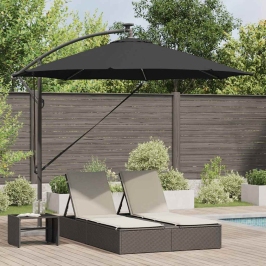 Cantilever Banānu Lietussargs Melna 294 X 294 X 248 Cm Vidaxl