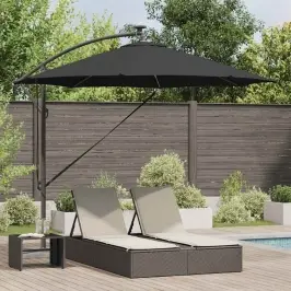 Cantilever Banānu Lietussargs Melna 294 X 294 X 248 Cm Vidaxl