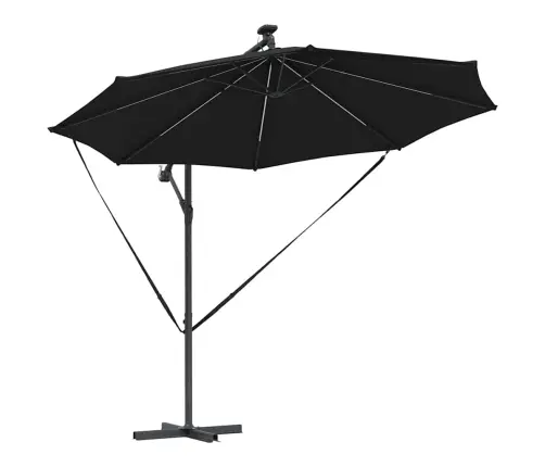 Cantilever Banānu Lietussargs Melna 294 X 294 X 248 Cm Vidaxl