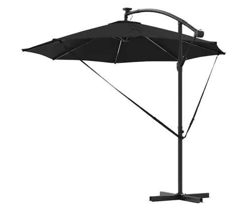 Cantilever Banānu Lietussargs Melna 294 X 294 X 248 Cm Vidaxl