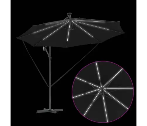 Cantilever Banānu Lietussargs Melna 294 X 294 X 248 Cm Vidaxl