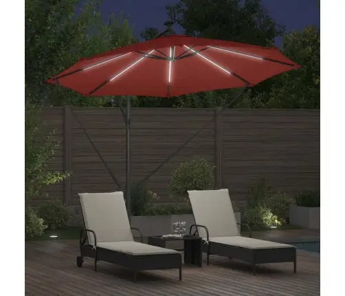 Cantilever Banānu Lietussargs Sarkanbrūns 294 X 294 X 248 Cm Vidaxl