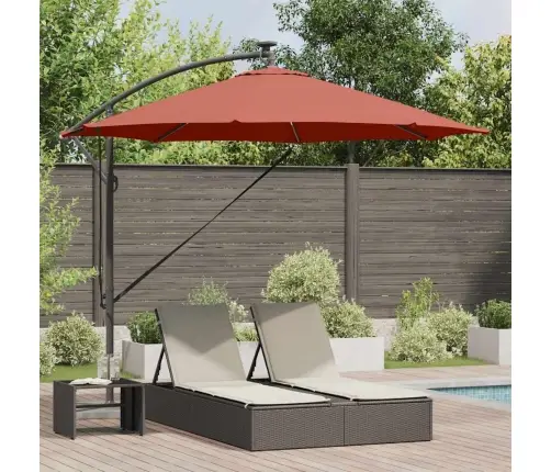 Cantilever Banānu Lietussargs Sarkanbrūns 294 X 294 X 248 Cm Vidaxl