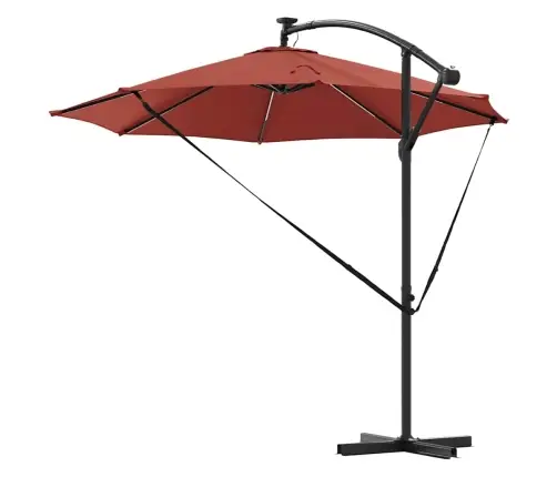 Cantilever Banānu Lietussargs Sarkanbrūns 294 X 294 X 248 Cm Vidaxl