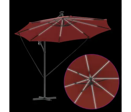 Cantilever Banānu Lietussargs Sarkanbrūns 294 X 294 X 248 Cm Vidaxl